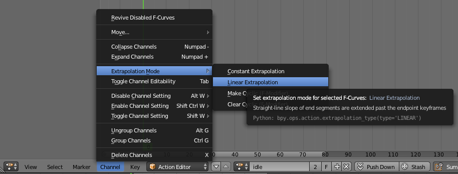 Setting Extrapolation Mode to Linear