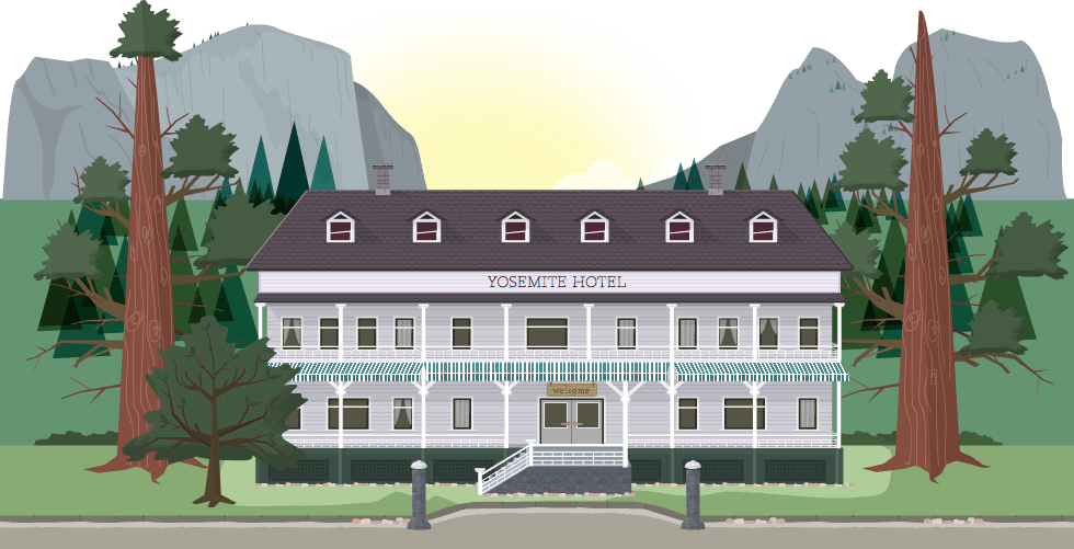 El hotel en Yosemite