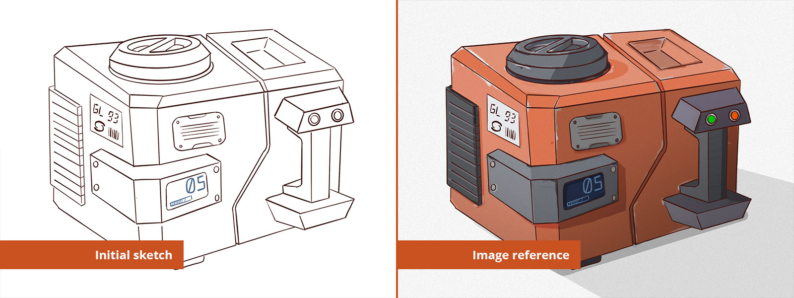 Initial sketch and Image reference